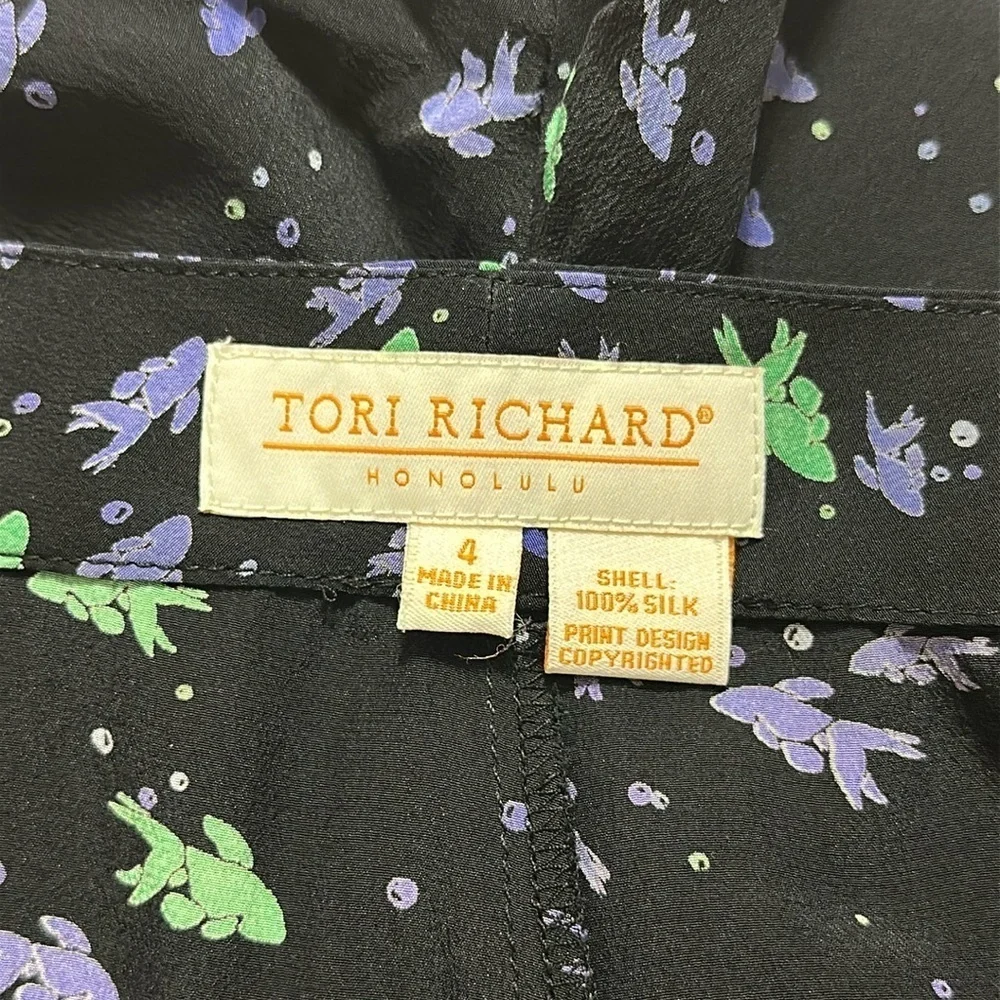 Tori Richard Womens 100% Silk Fish Print Shorts Sz 4 Resortwear Preppy Coastal - Picture 7 of 8